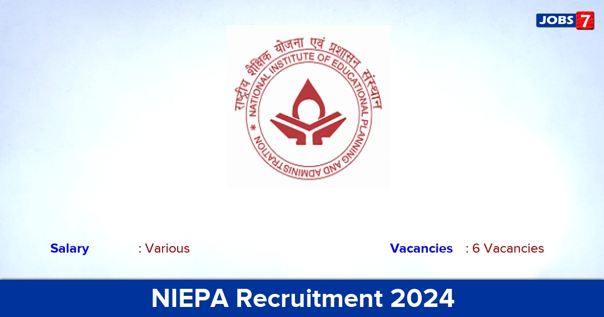 NIEPA Recruitment 2024 - Apply Online for Assistant Professor Jobs