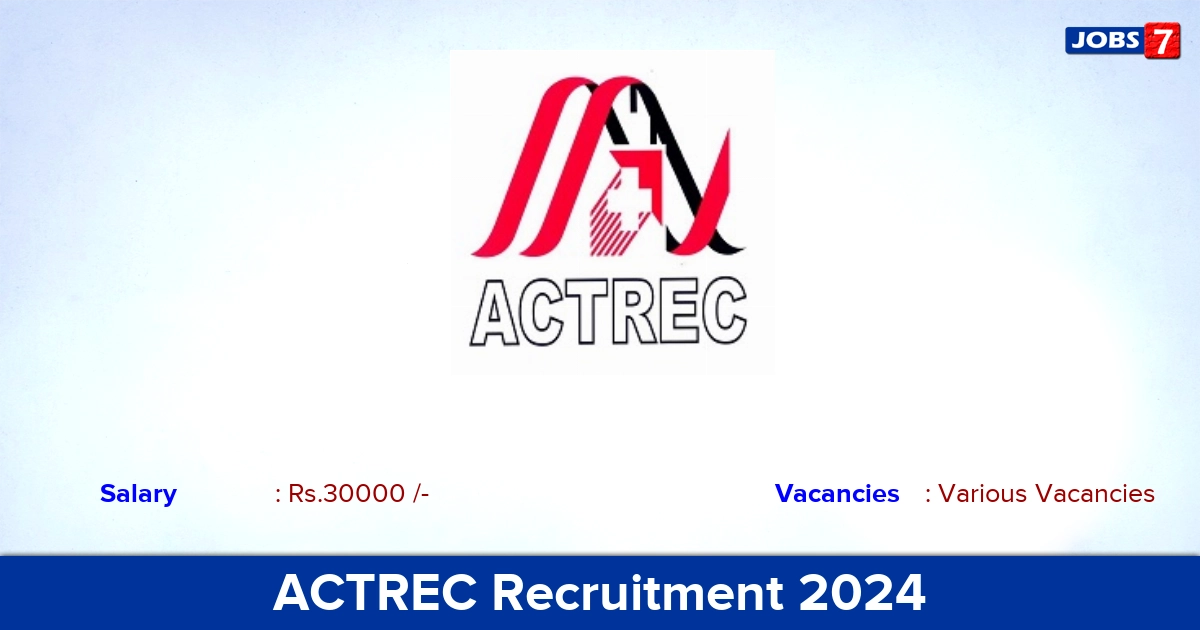 ACTREC Recruitment 2024 - Apply Offline forCoordinator Vacancies