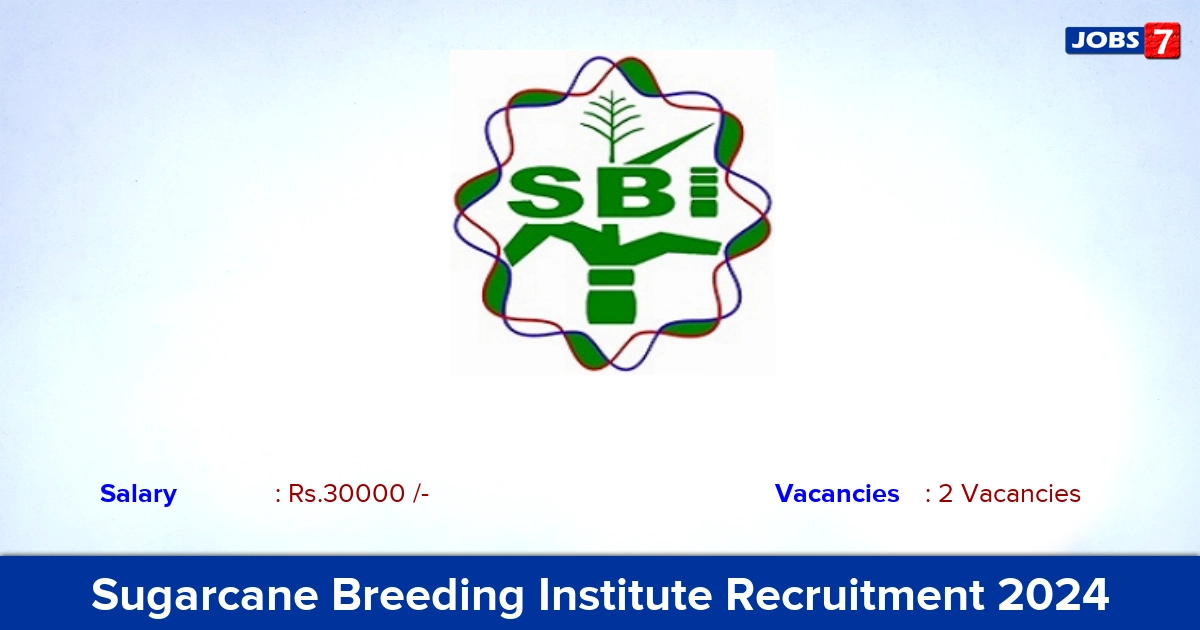 Sugarcane Breeding Institute Recruitment 2024 - Apply Offline for YP Jobs