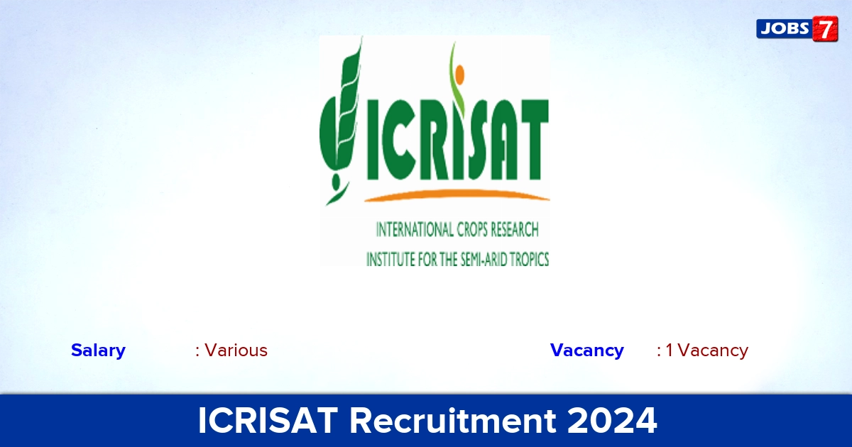 ICRISAT Recruitment 2024 - Apply Online for Manager Jobs