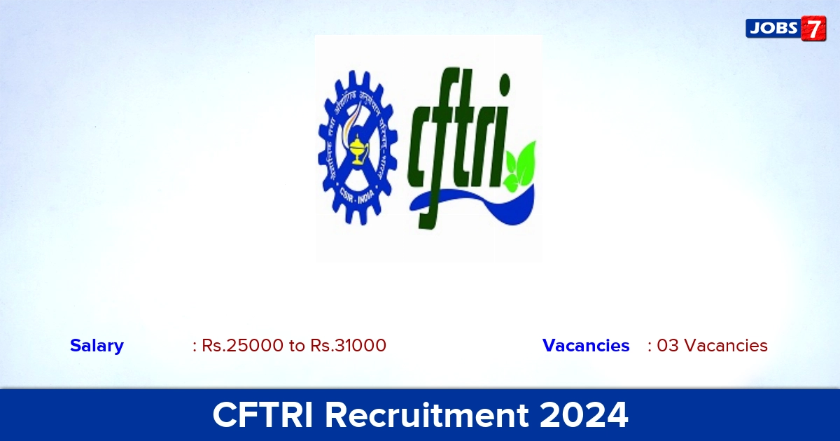 CFTRI Recruitment 2024 -  Project Associate Jobs | Apply Now