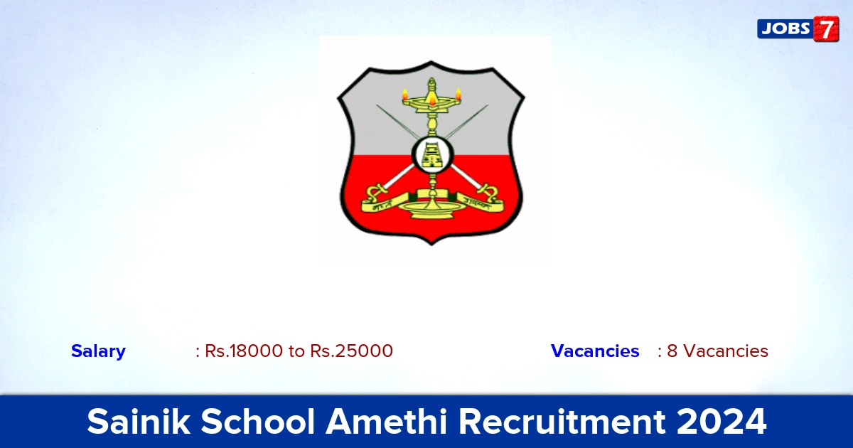 Sainik School Amethi Recruitment 2024 - Apply Offline for Driver, Music Teacher Jobs