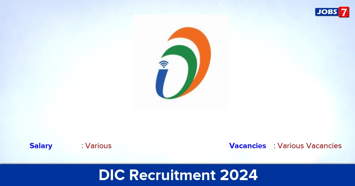 DIC Recruitment 2024 - Apply Online for Database Administrator Vacancies