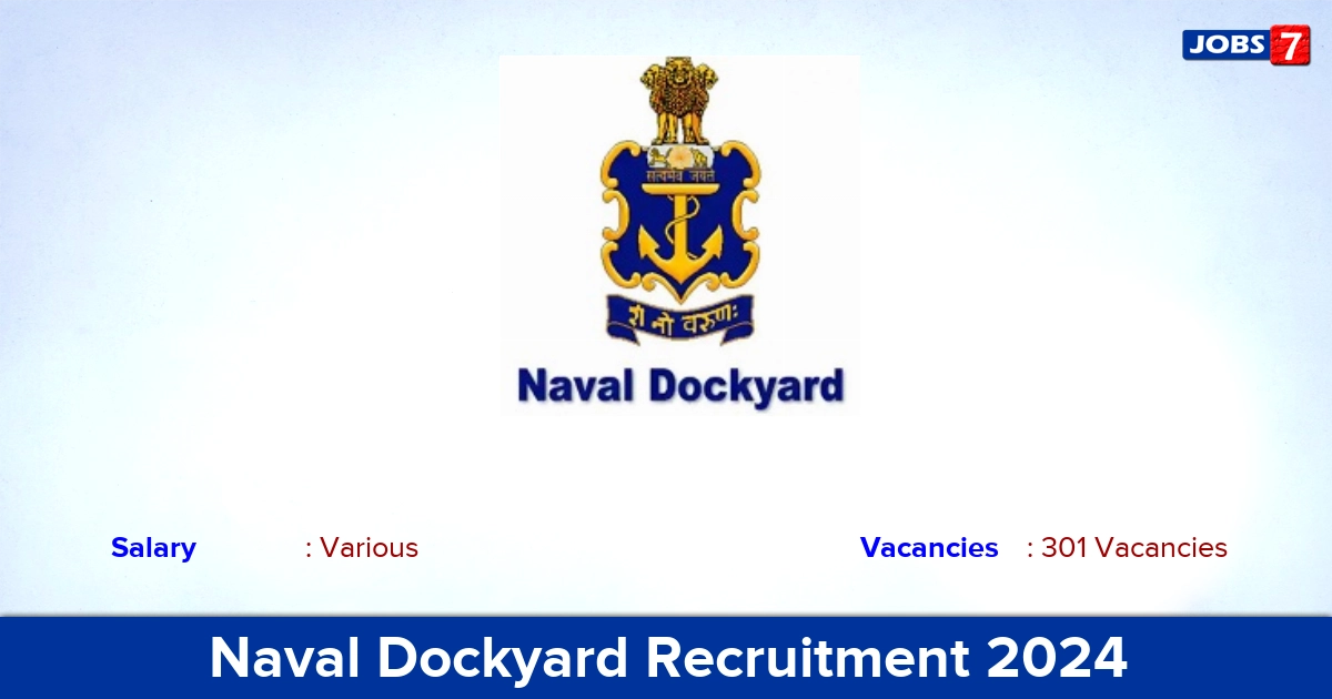 Naval Dockyard Recruitment 2024 - Apply Online for 301 Apprenticeship Training Vacancies