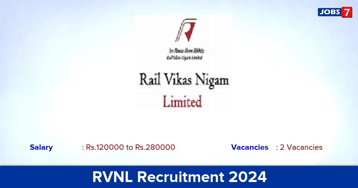 RVNL Recruitment 2024 - Apply Online for General Manager Jobs