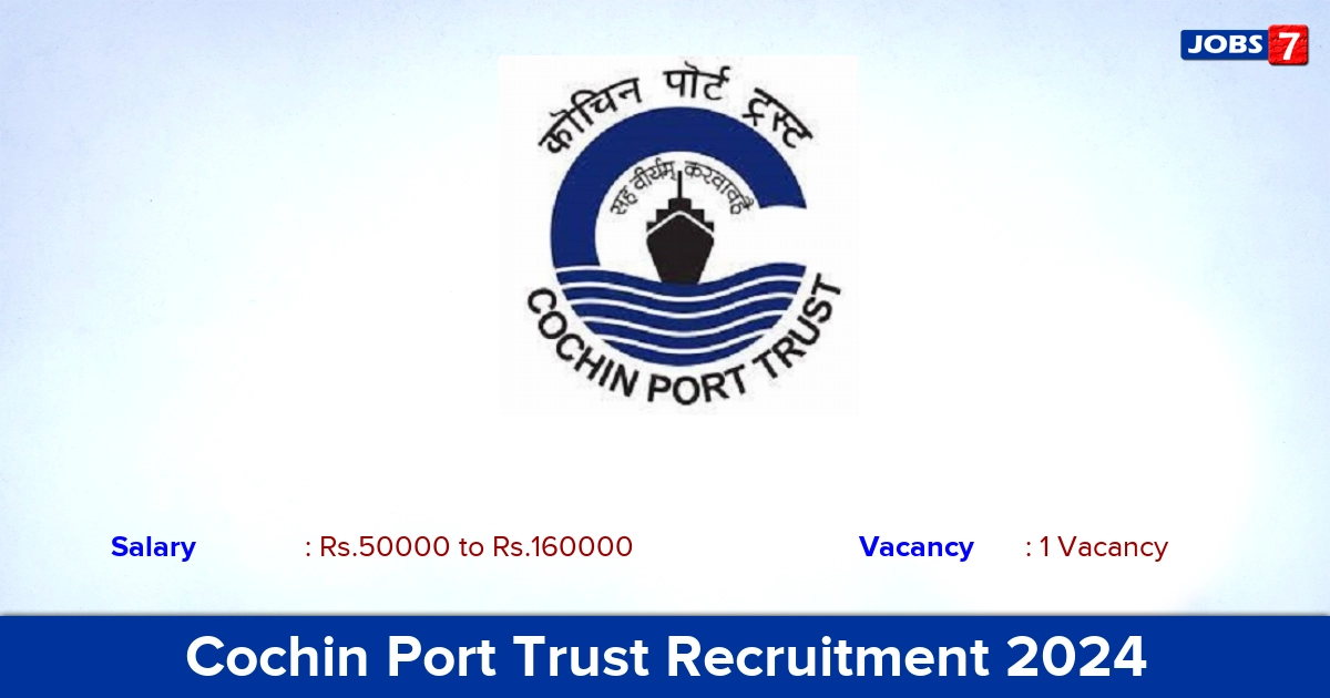 Cochin Port Trust Recruitment 2024 - Apply Offline for Deputy Director Jobs
