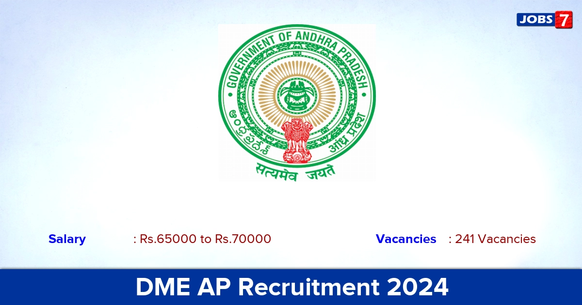 DME AP Recruitment 2024 - Apply Online for 241 Senior Resident Vacancies