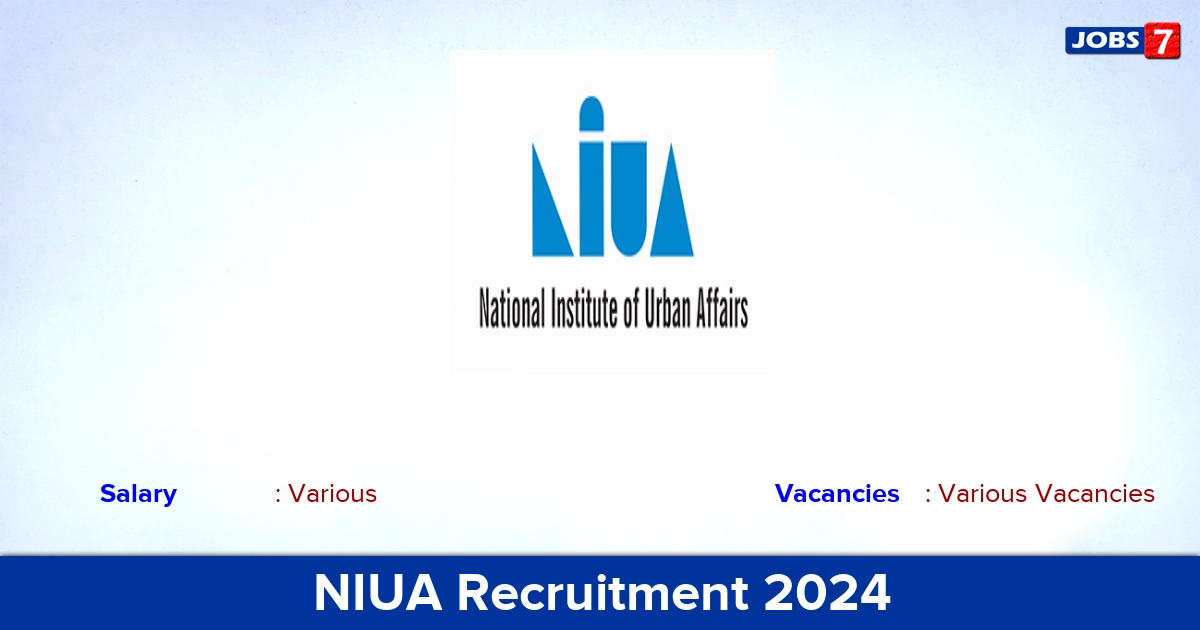 NIUA Recruitment 2024 - Apply Online for Young Professional Vacancies