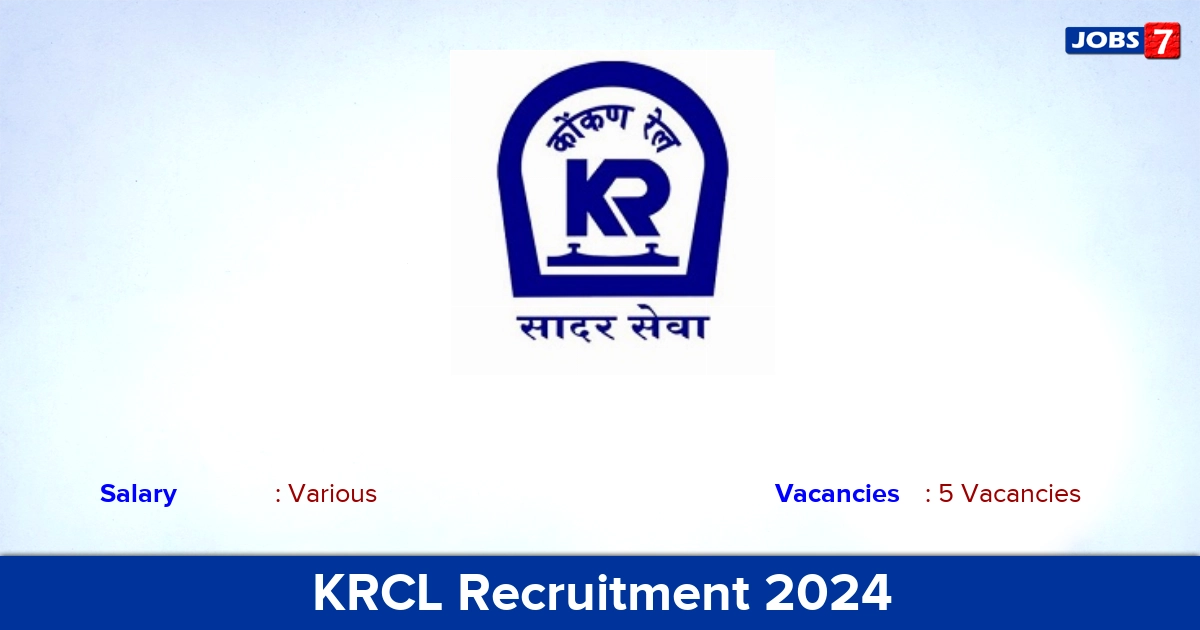 KRCL Recruitment 2024 - Apply Online for Deputy Chief Engineer Jobs