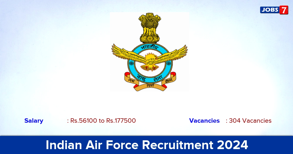 Indian Air Force Recruitment 2024 - Apply Online for 304 AFCAT vacancies