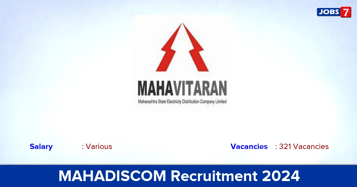 MAHADISCOM Recruitment 2024 - Apply Offline for 321  Apprentice Vacancies