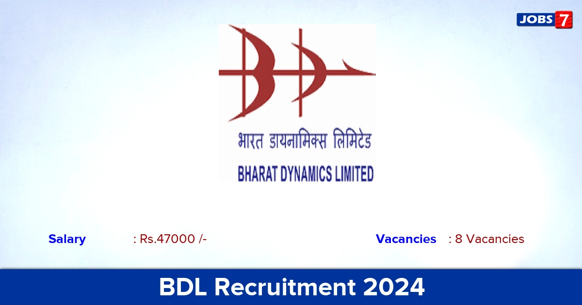 BDL Recruitment 2024 - Apply for Engineer Jobs