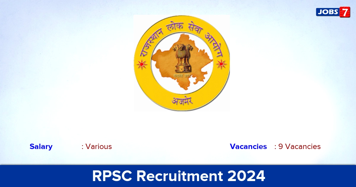 RPSC Recruitment 2024 - Apply Online for Assistant Director Jobs