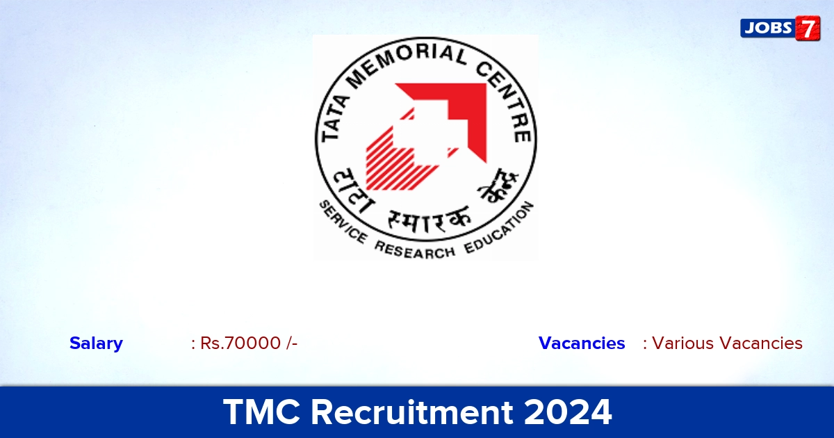 TMC Recruitment 2024 - Apply Offline for Scientific Assistant Vacancies