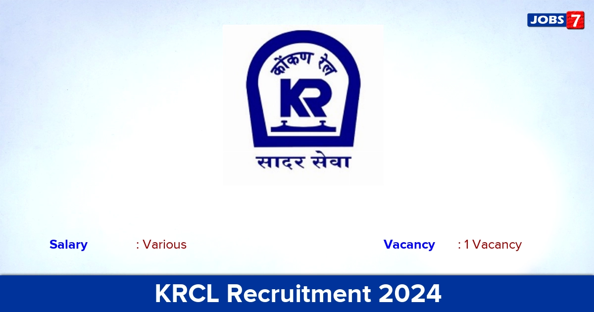KRCL Recruitment 2024 - Apply Online for Station Master Jobs