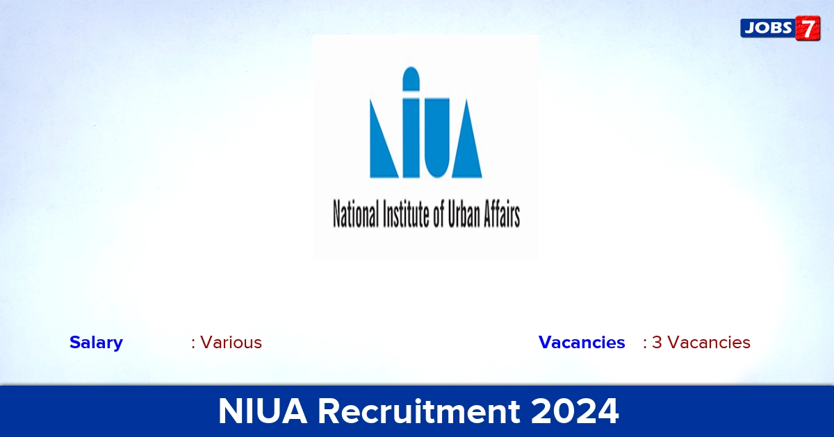 NIUA Recruitment 2024 - Apply Online for Data Analyst Jobs