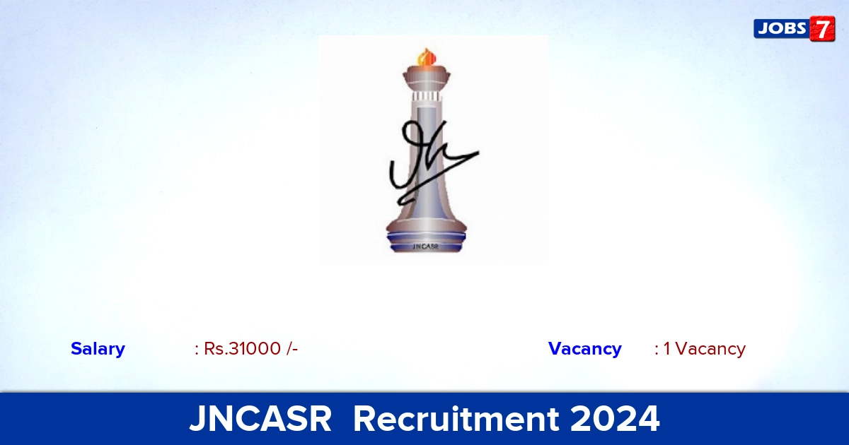 JNCASR  Recruitment 2024 - Apply Online for JRF Jobs
