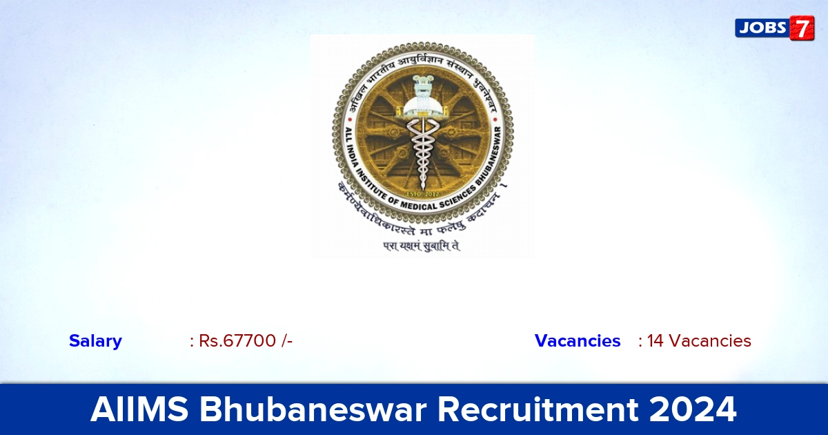 AIIMS Bhubaneswar Recruitment 2024 - Apply Offline for 14 Post Doctoral Fellowship vacancies