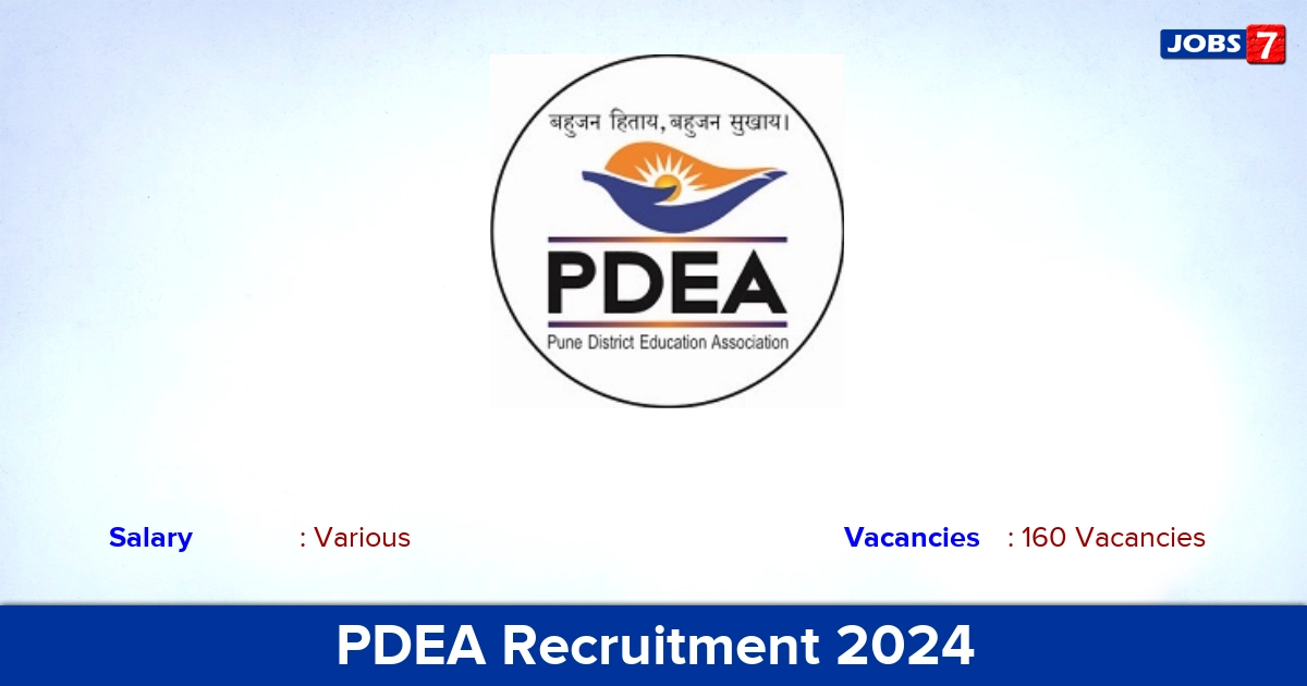 PDEA Recruitment 2024 - Apply Offline for 160 Assistant Professor vacancies