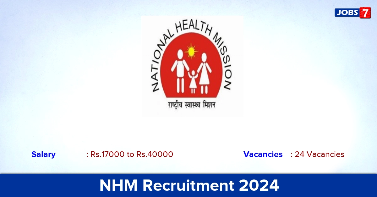 NHM Recruitment 2024 - Apply Offline for 24 Lab Technician, Specialist vacancies