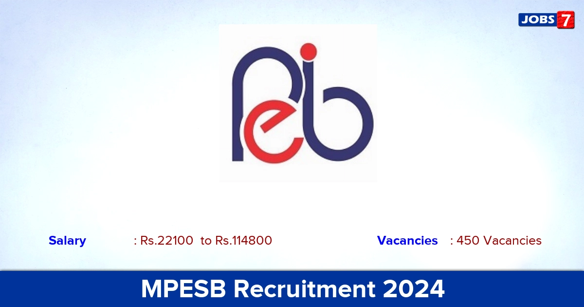 MPESB Recruitment 2024 - Apply Online for 450 Training Officer vacancies