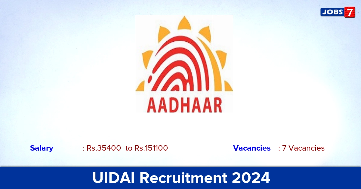 UIDAI Recruitment 2024 - Apply Offline for Technical Officer Jobs