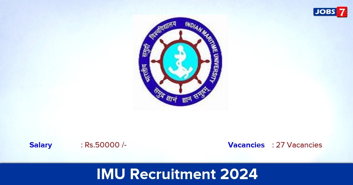 IMU Recruitment 2024 - Apply Online for 27 Assistant  vacancies