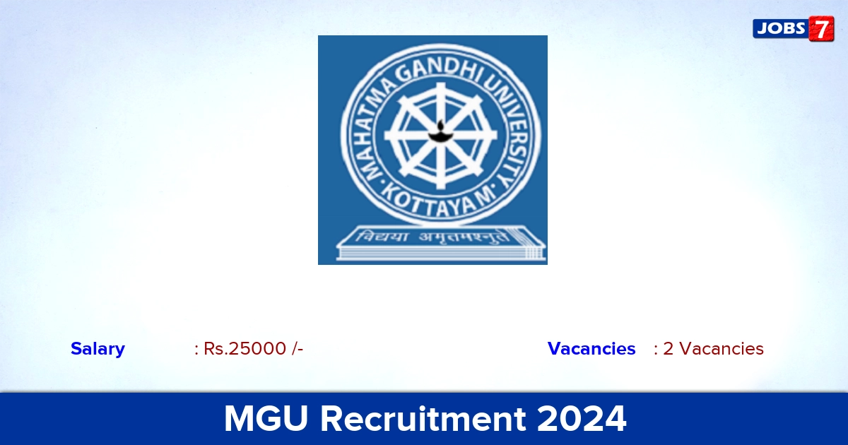 MGU Recruitment 2024 - Apply Online for Special Teacher Jobs