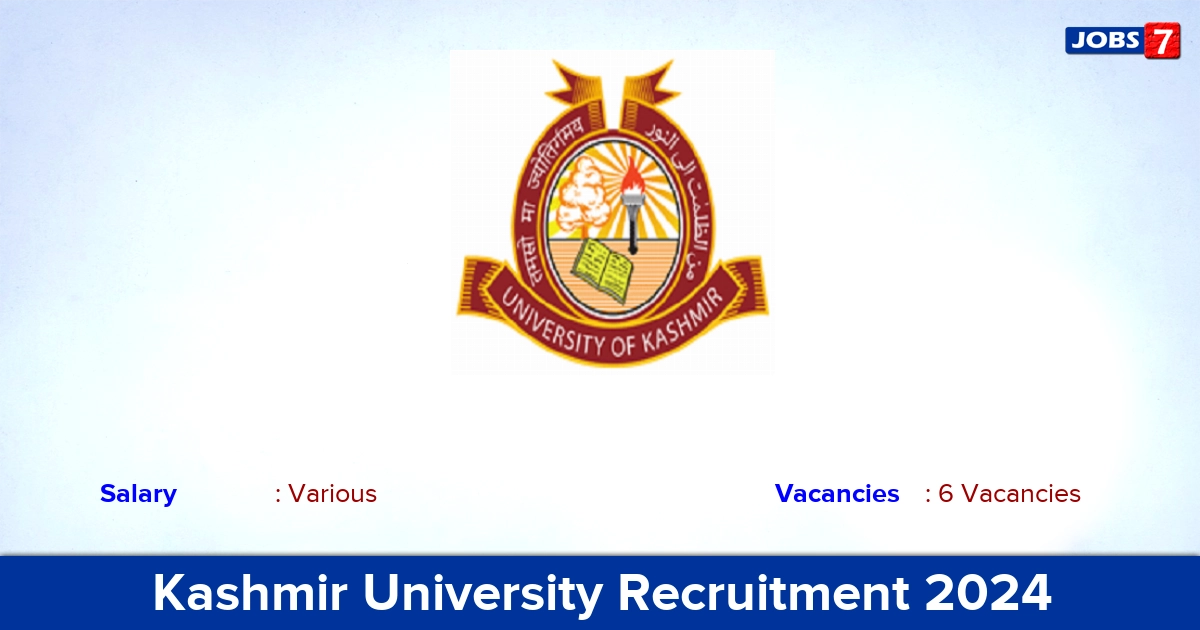 Kashmir University Recruitment 2024 - Apply Online for Technical Assistant Jobs