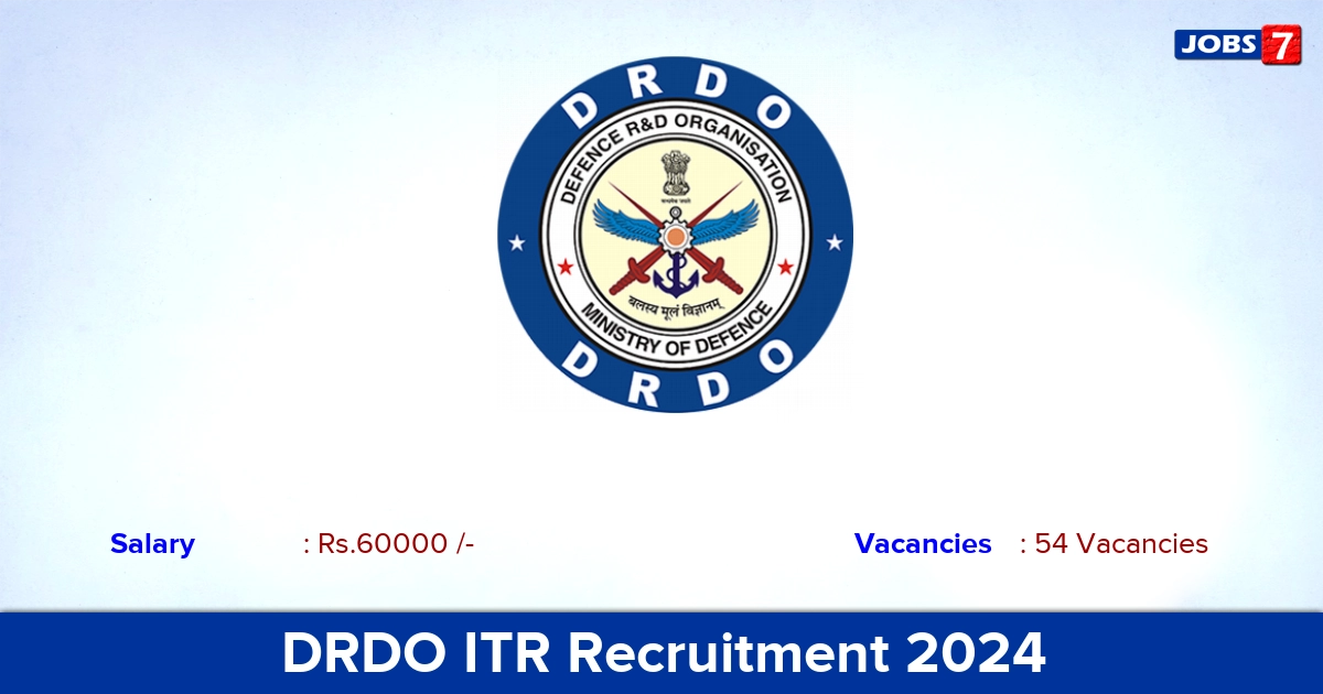 DRDO ITR Recruitment 2024 - Apply Online for 54  Apprentice Vacancies