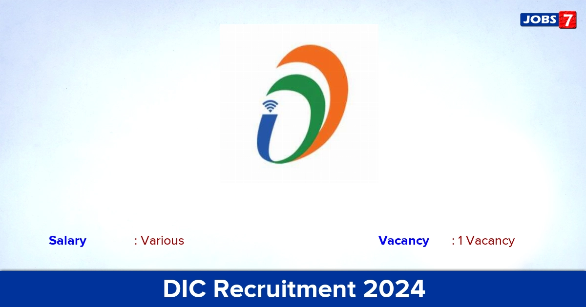 DIC Recruitment 2024 - Apply Online for Research Associate Jobs