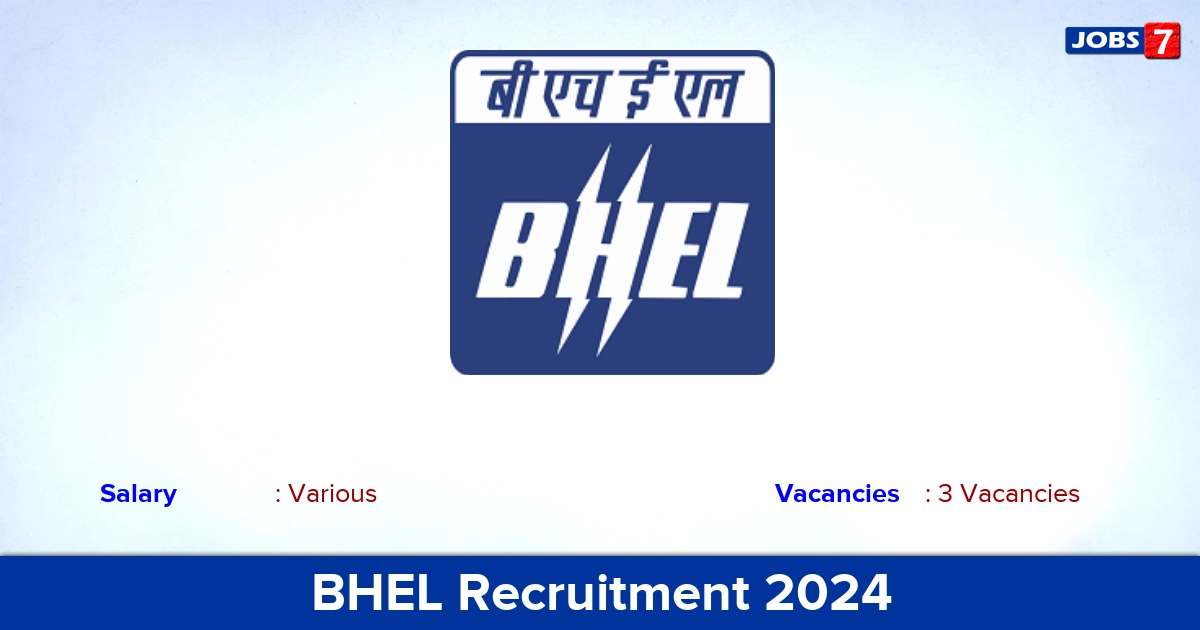 BHEL Recruitment 2024 - Apply for Medical Consultant Jobs