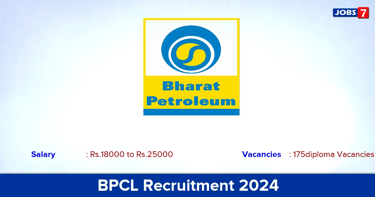 BPCL Recruitment 2024 - Apply Online for 175 Apprentices vacancies