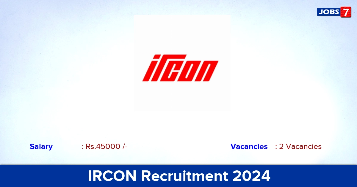 IRCON Recruitment 2024 - Apply Offline for Finance Assistant Jobs