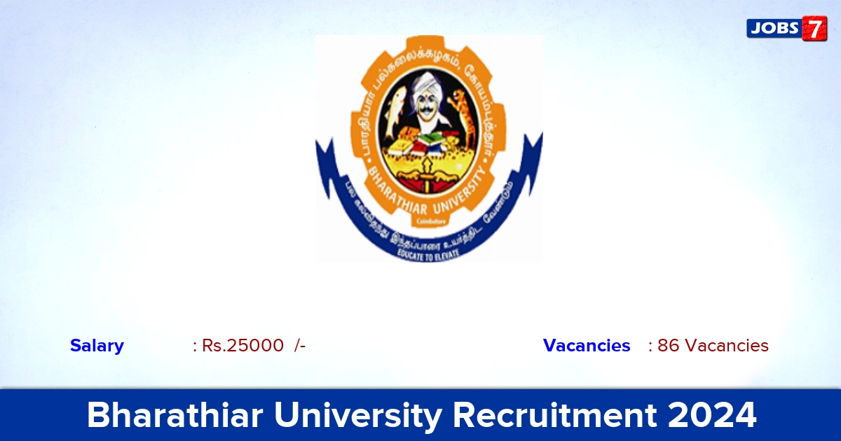 Bharathiar University Recruitment 2024 - Apply Offline for 86 Guest Faculty vacancies