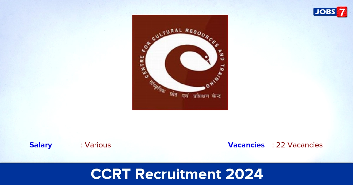 CCRT Recruitment 2024 - Apply Offline for 22 DEO, Administrative Officer, LDC, Accounts Officer, Accounts Clerk vacancies