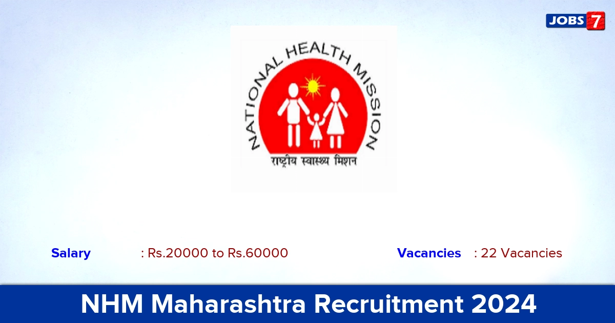 NHM Maharashtra Recruitment 2024 - Apply Offline for 22 Lab Technician vacancies