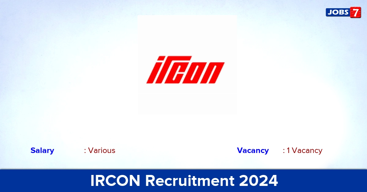 IRCON Recruitment 2024 - Apply Online for Project Director Jobs