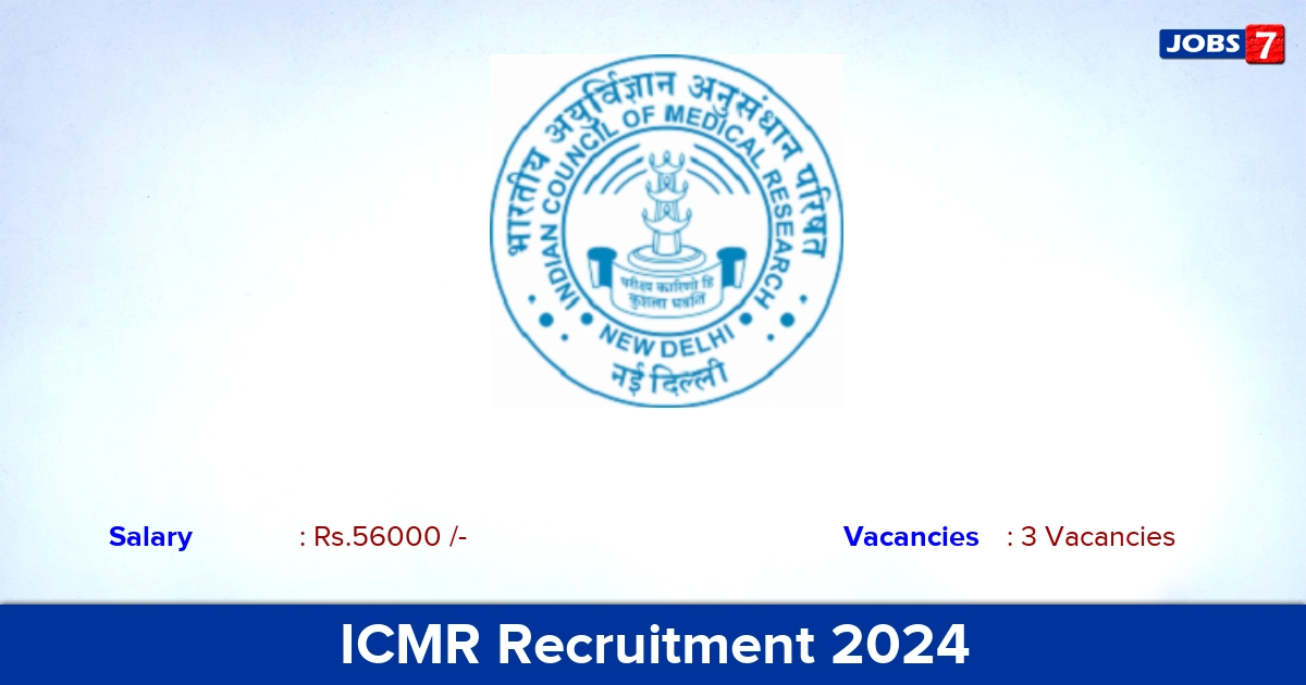 ICMR Recruitment 2024 - Apply Online for Research Scientist Jobs