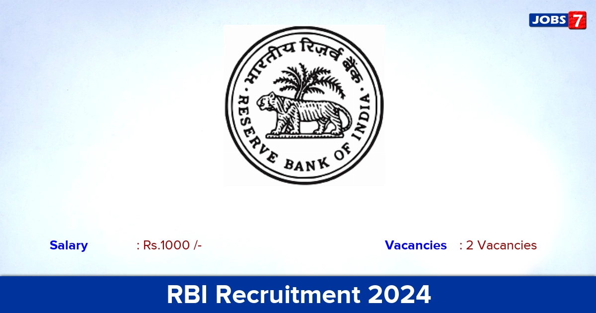 RBI Recruitment 2024 - Apply Offline for Banks Medical Consultant Jobs