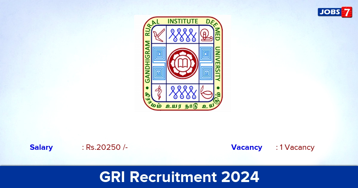 GRI Recruitment 2024 - Apply Offline for Technical Assistant Jobs