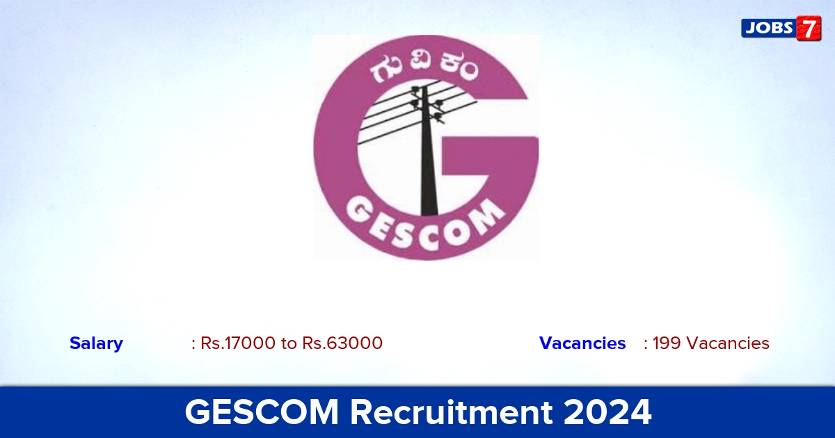 GESCOM Recruitment 2024 - Apply Online for 199 Attendant vacancies