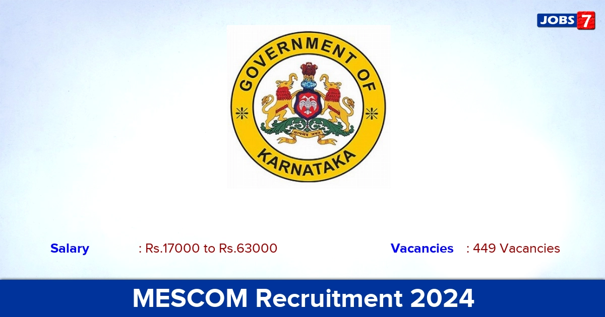 MESCOM Recruitment 2024 - Apply Online for 449 Station Attendant vacancies