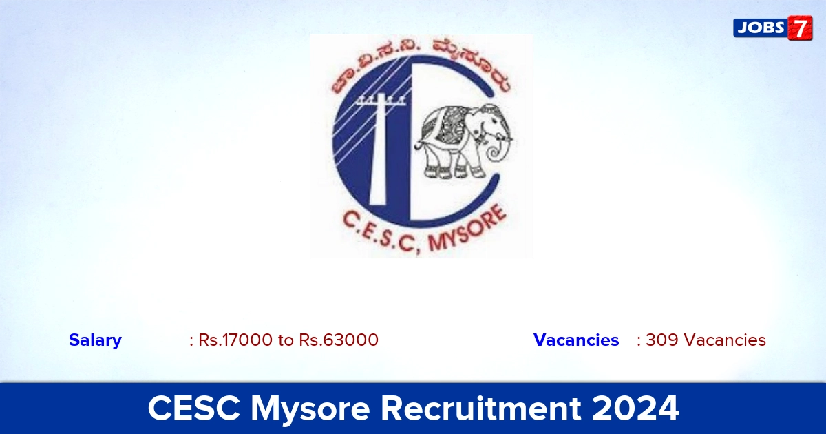 CESC Mysore Recruitment 2024 - Apply Online for 309 Station Attendant vacancies