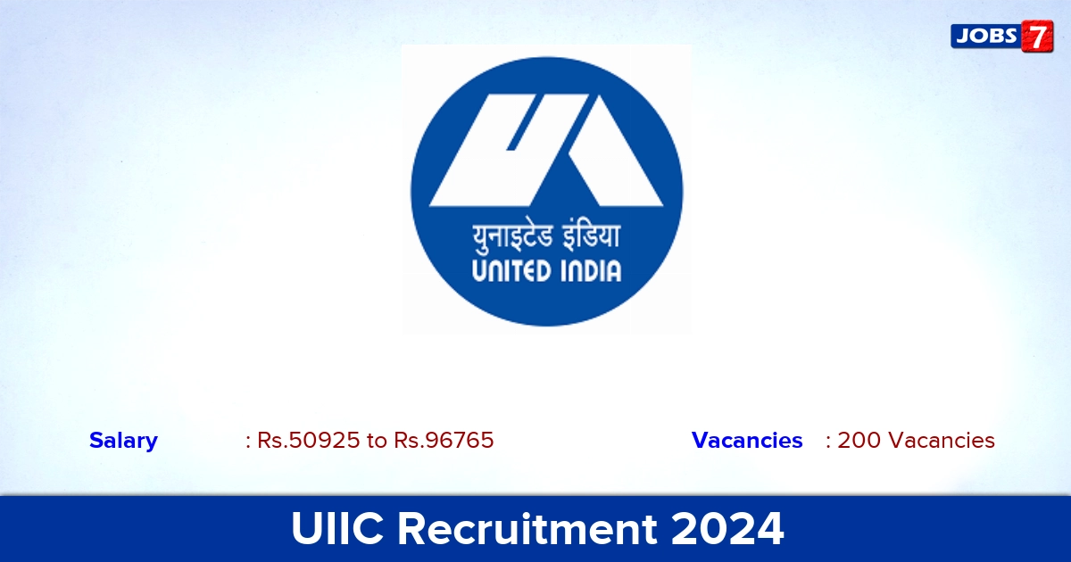 UIIC Recruitment 2024 - Apply Online for 200 Administrative Officer vacancies