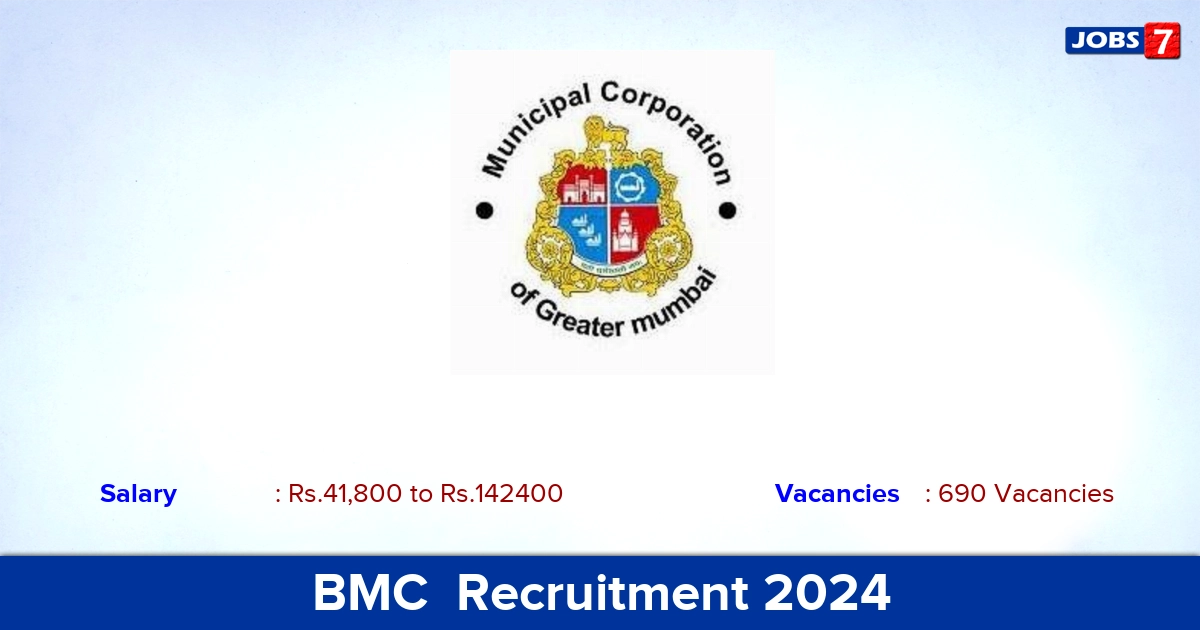 BMC  Recruitment 2024 - Apply Online for 690 Junior Engineer vacancies