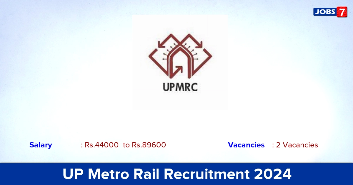 UP Metro Rail Recruitment 2024 - Apply Offline for Senior System Analyst Jobs