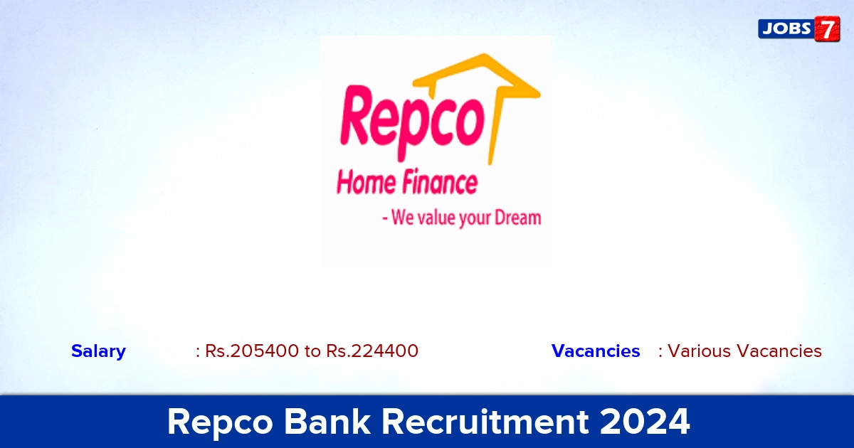 Repco Bank Recruitment 2024 - Apply Offline for MD vacancies