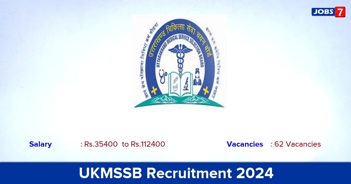 UKMSSB Recruitment 2024 - Apply Online for 62 Pharmacist Grade vacancies