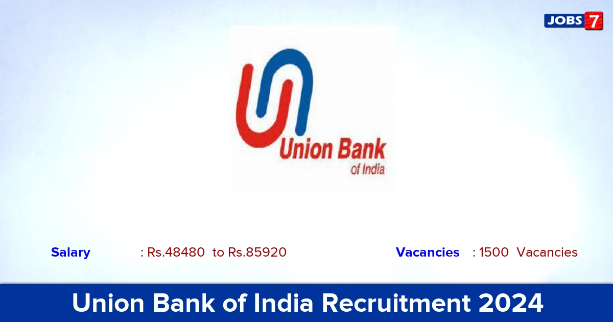 Union Bank of India Recruitment 2024 - Apply Online for 1500 Officer vacancies